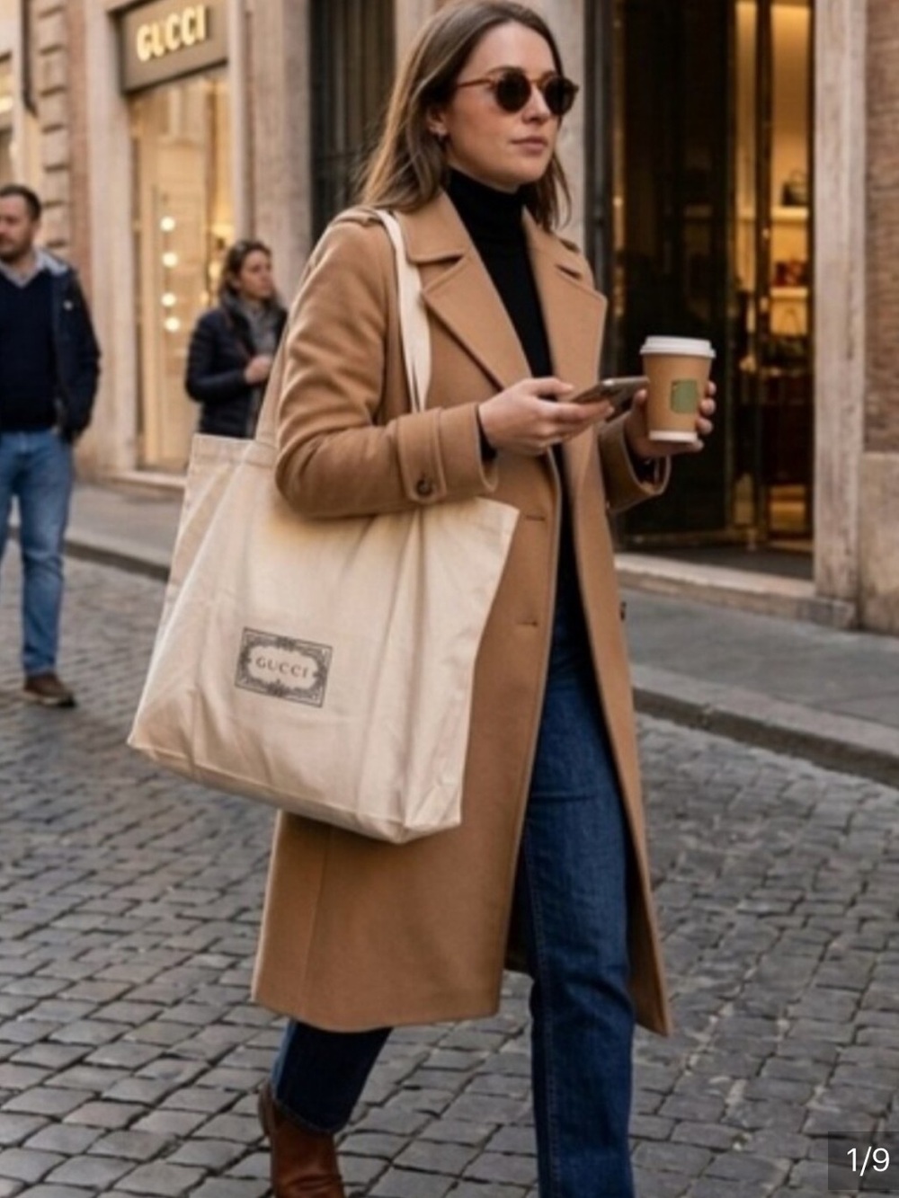 Gucci by Gucci Italy Organic Cotton Cream Tote with Logo Patch